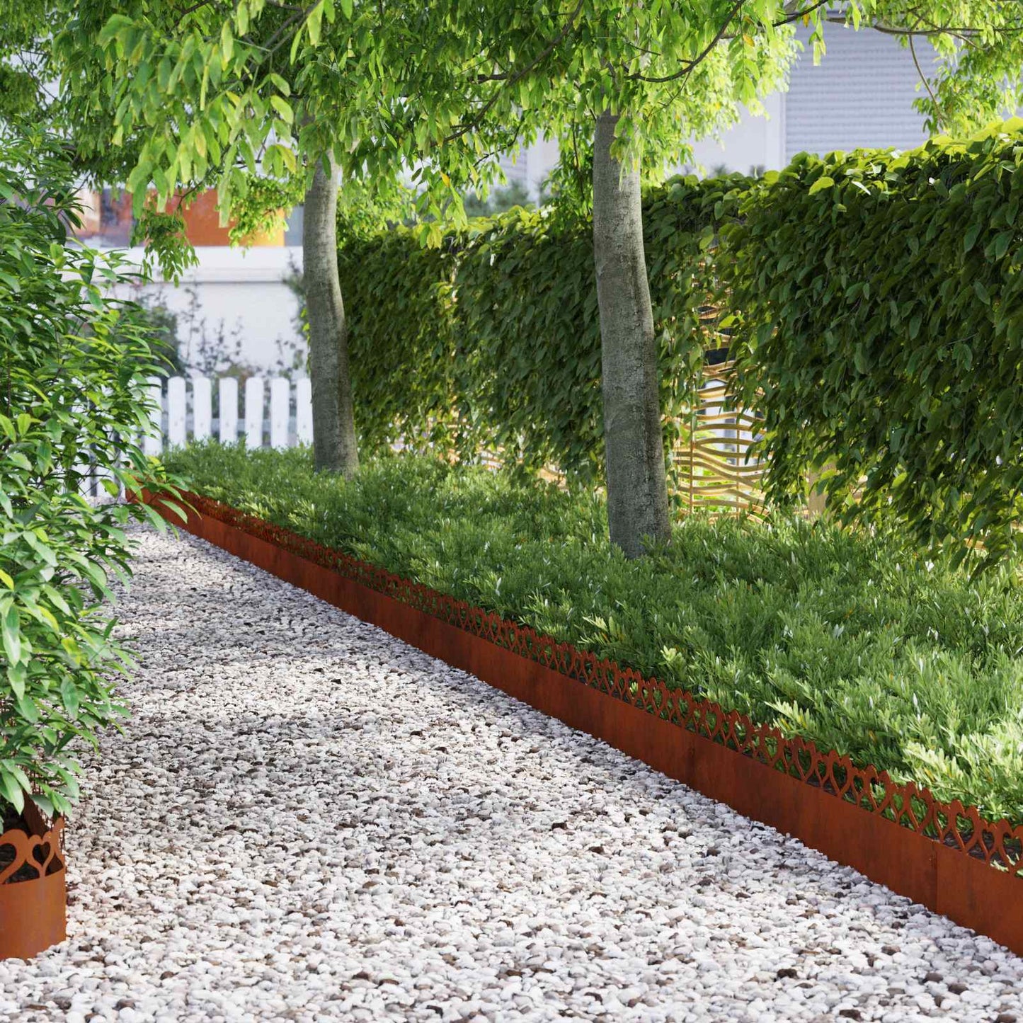 Bordure per prato 10 pcs Ruggine 103 x 0,05 x 22 cm