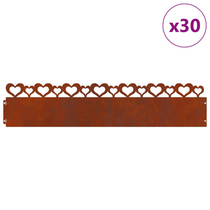 Bordure per prato 30 pcs Ruggine 103 x 0,05 x 22 cm