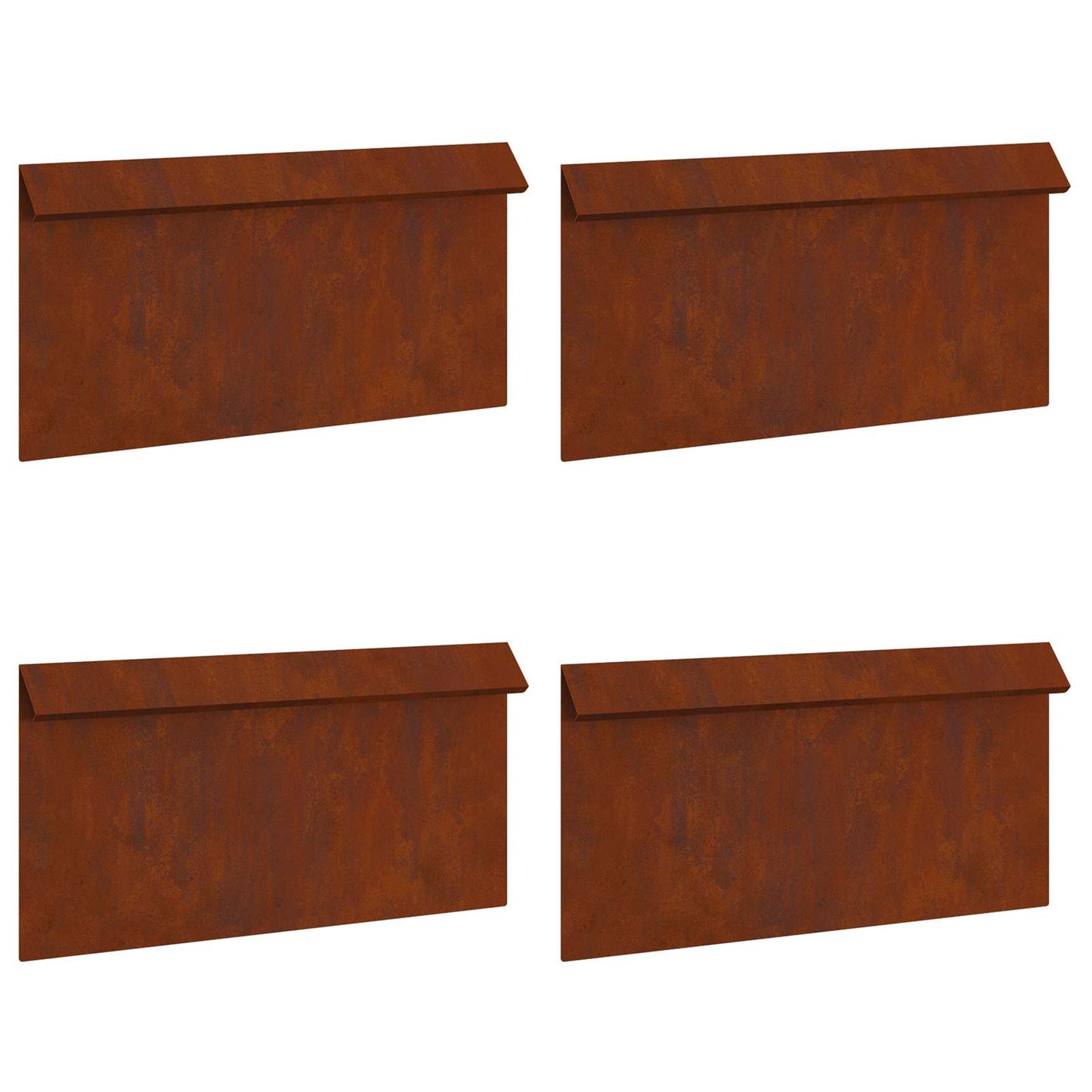 Recinto per lumache 4 pcs Ruggine 50 x 3,5 x 25 cm