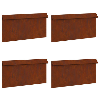 Recinto per lumache 4 pcs Ruggine 50 x 3,5 x 25 cm