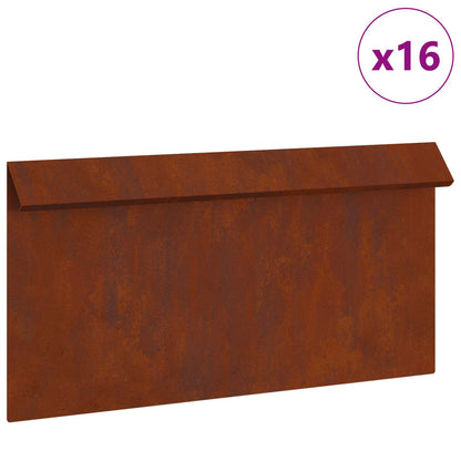 Recinto per lumache 16 pcs Ruggine 50 x 3,5 x 25 cm