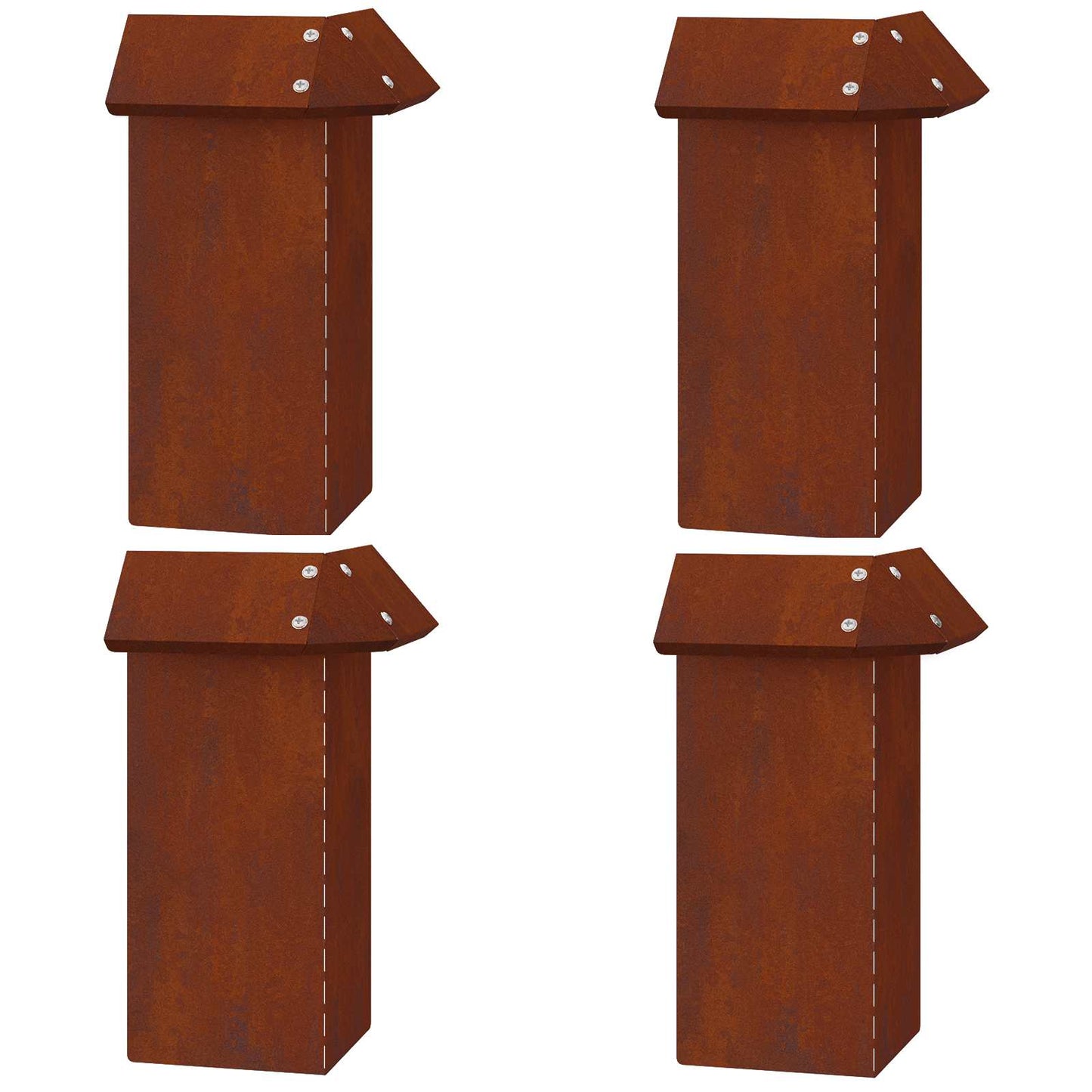 Recinto per lumache 4 pcs Ruggine 13,5 x 13,5 x 25 cm