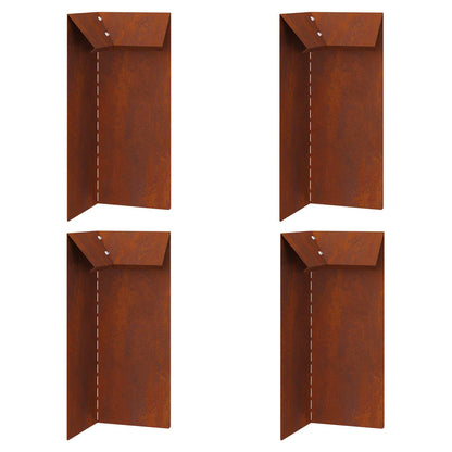Recinto per lumache 4 pcs Ruggine 10 x 10 x 25 cm