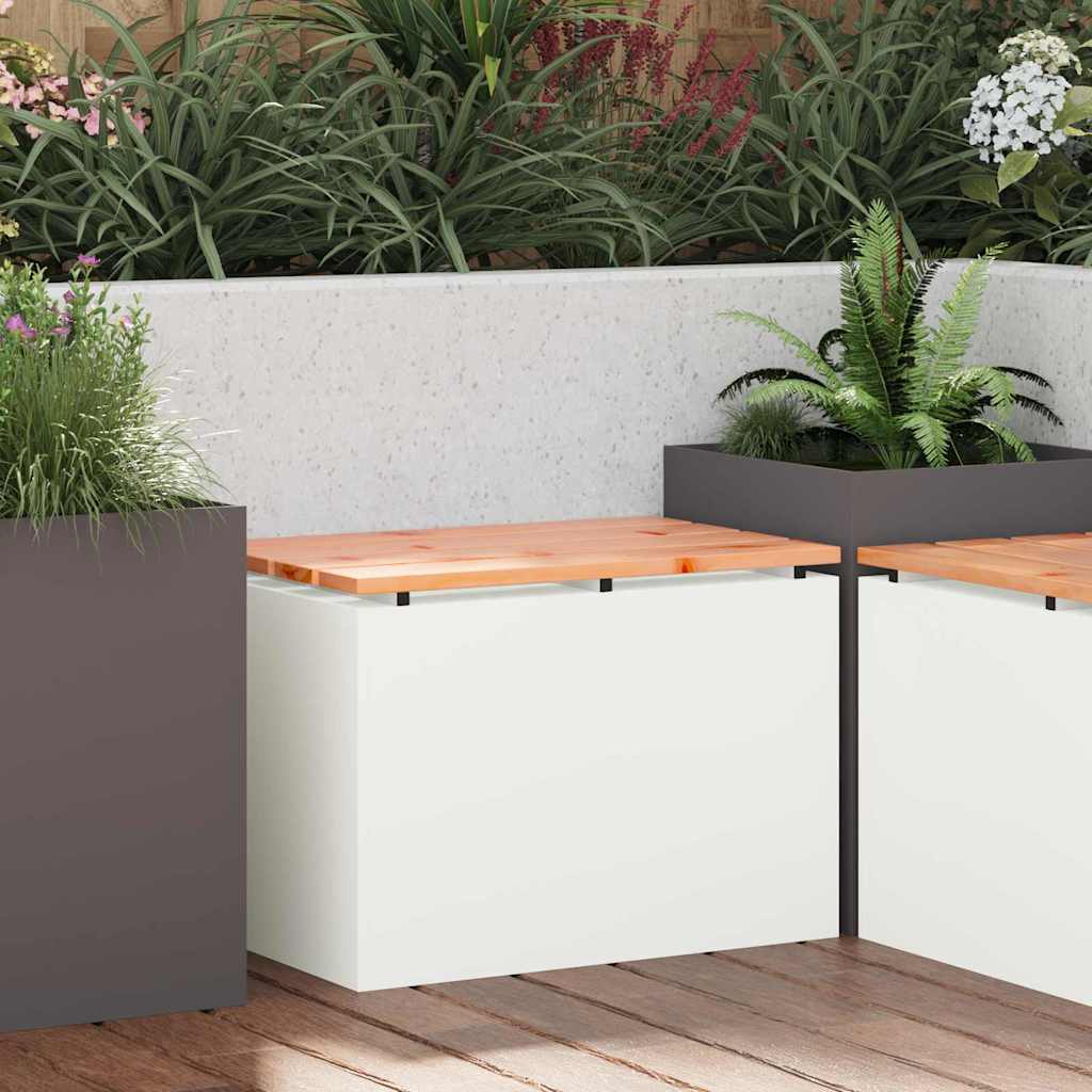 Panchina da giardino Bianco 60 x 40 x 43 cm Acciaio