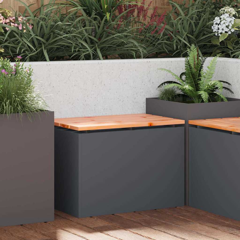Panchina da giardino Antracite 60 x 40 x 43 cm Acciaio