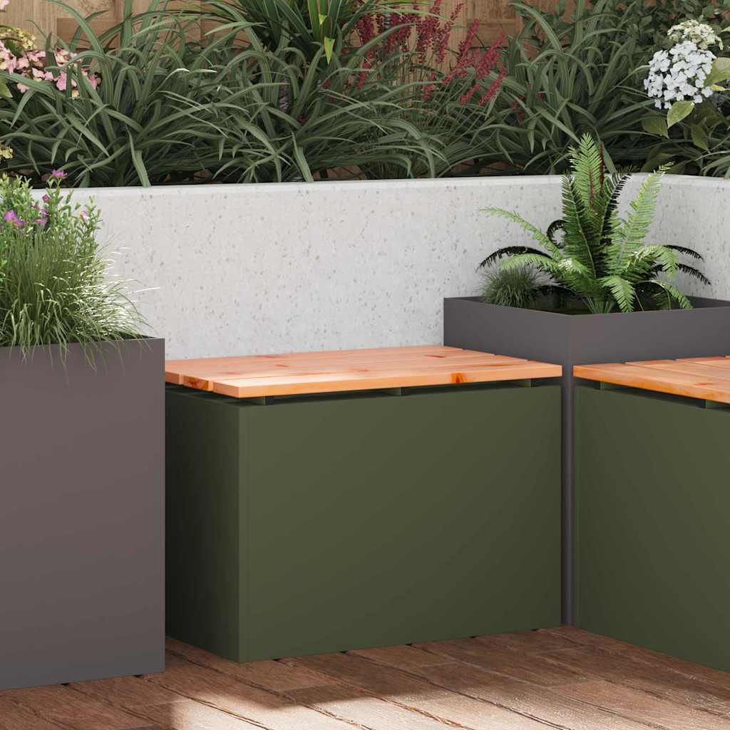 Panchina da giardino Oliver verde 60 x 40 x 43 cm Acciaio