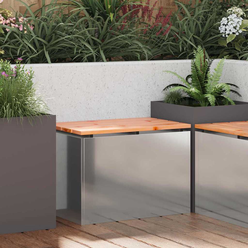 Panchina da giardino Argento 60 x 40 x 43 cm Acciaio zincato