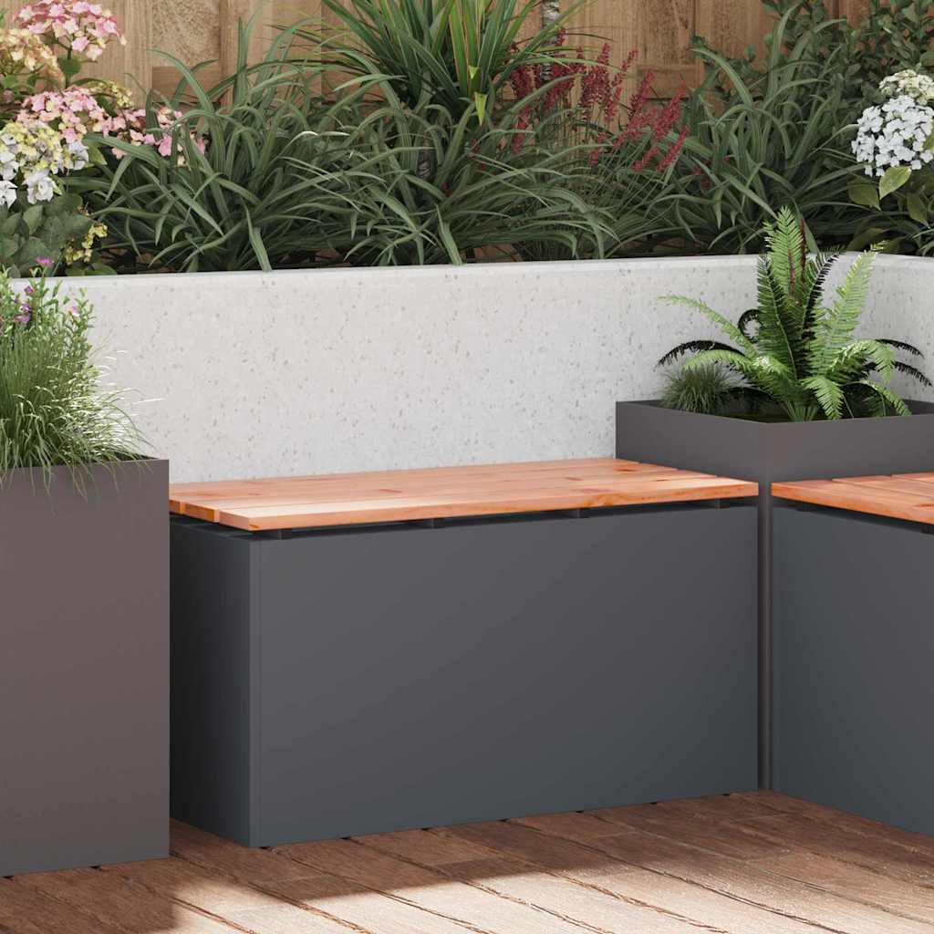 Panchina da giardino Antracite 80 x 40 x 43 cm Acciaio