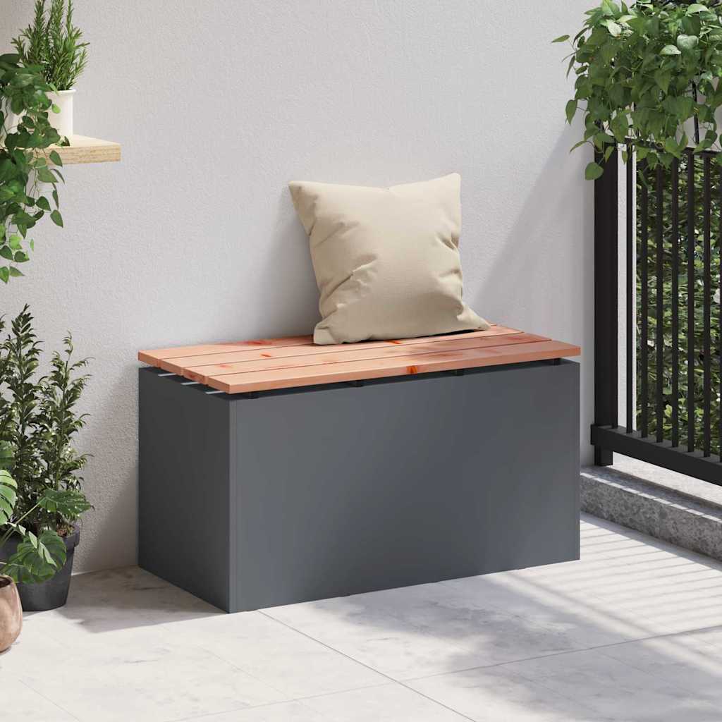 Panchina da giardino Antracite 80 x 40 x 43 cm Acciaio
