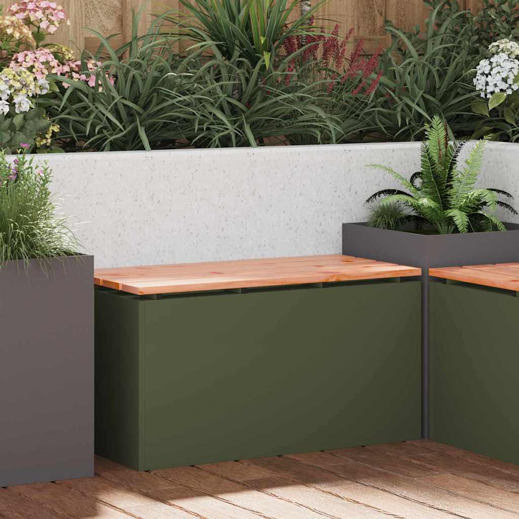 Panchina da giardino Oliver verde 80 x 40 x 43 cm Acciaio