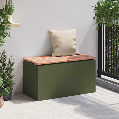 Panchina da giardino Oliver verde 80 x 40 x 43 cm Acciaio