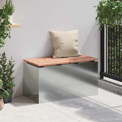 Panchina da giardino Argento 80 x 40 x 43 cm Acciaio zincato