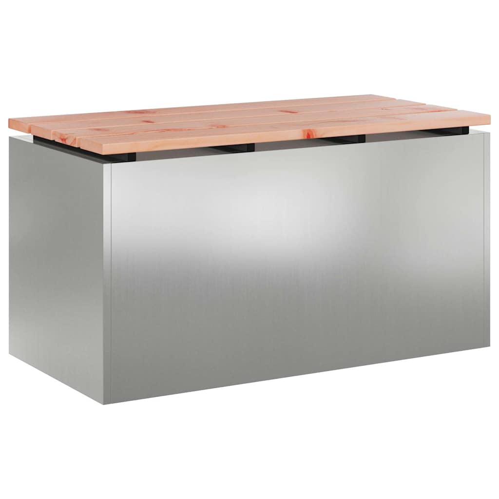 Panchina da giardino Argento 80 x 40 x 43 cm Acciaio zincato