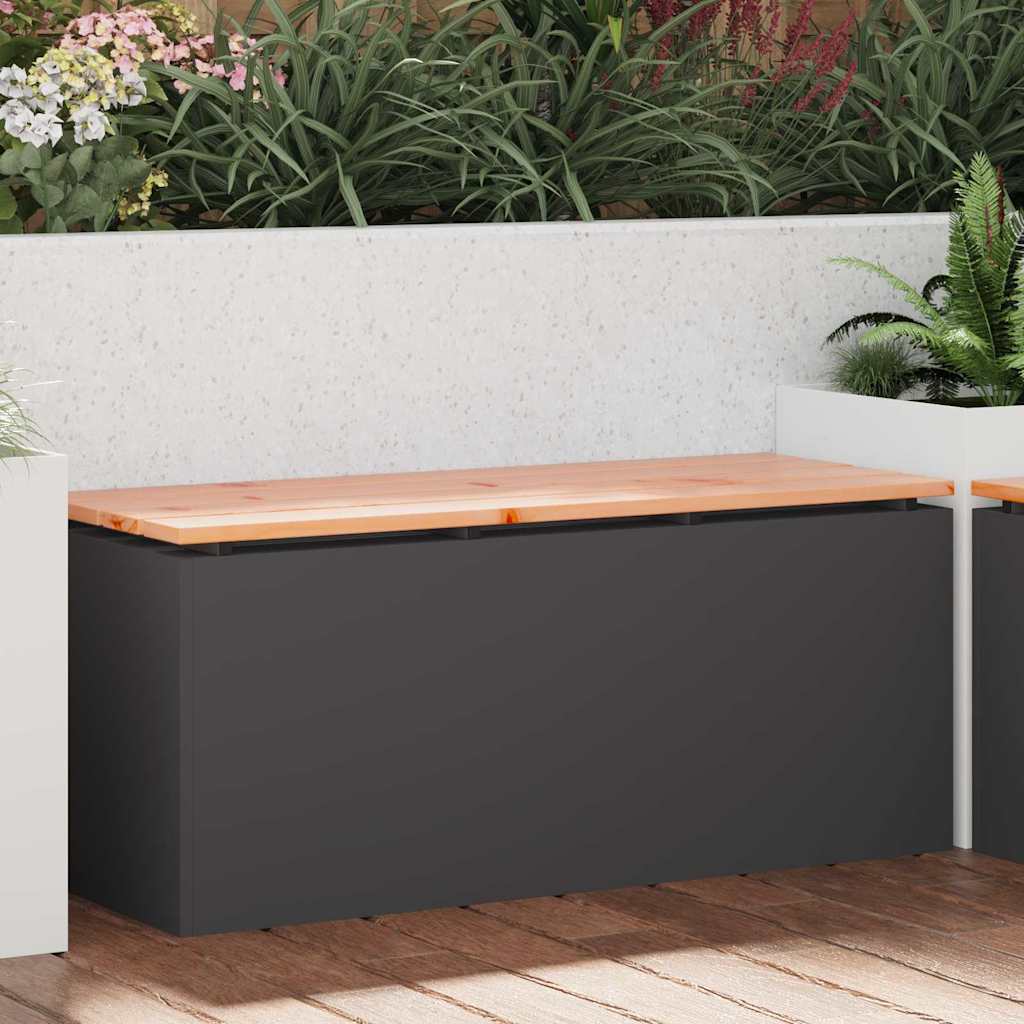 Panchina da giardino Nero 100 x 40 x 43 cm Acciaio