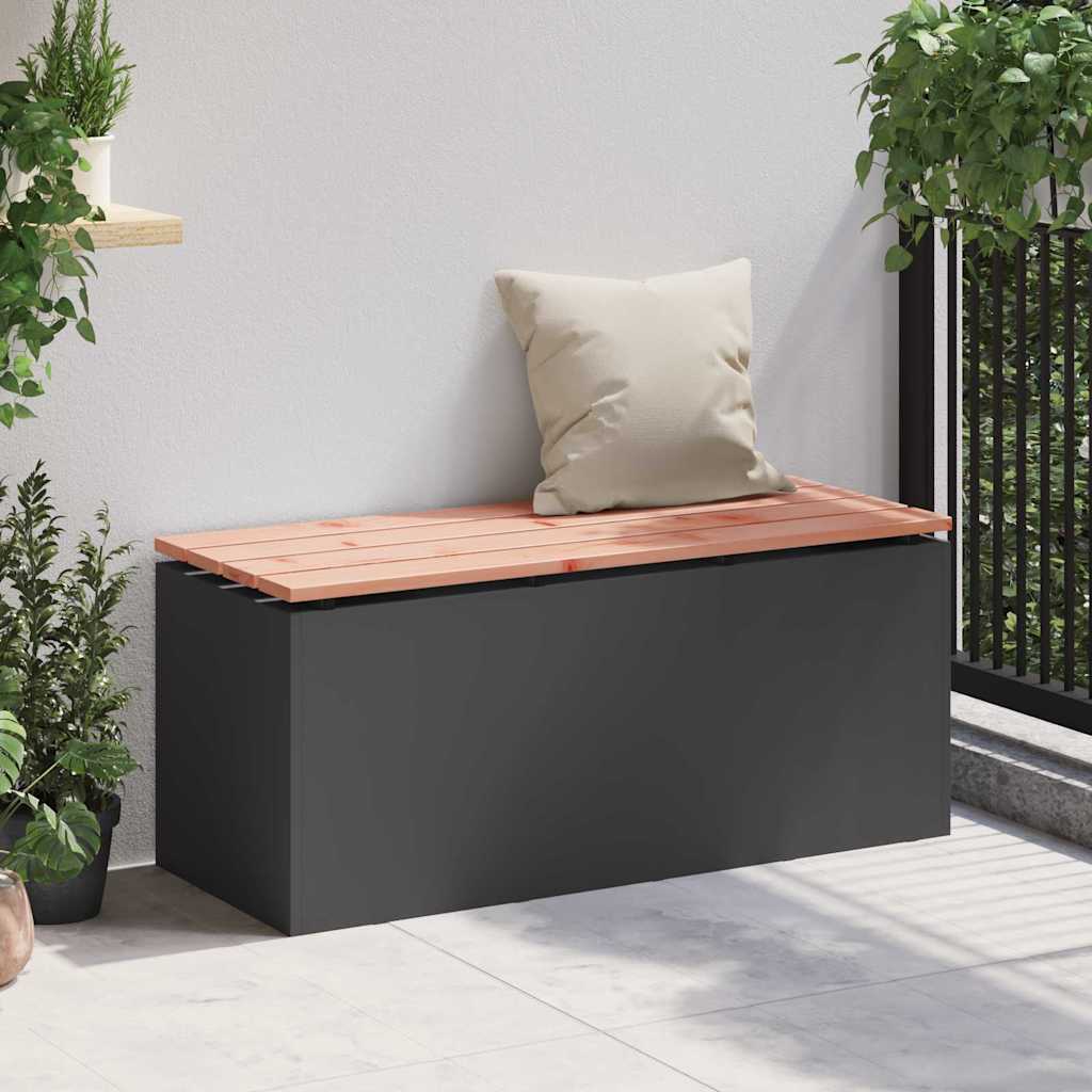 Panchina da giardino Nero 100 x 40 x 43 cm Acciaio