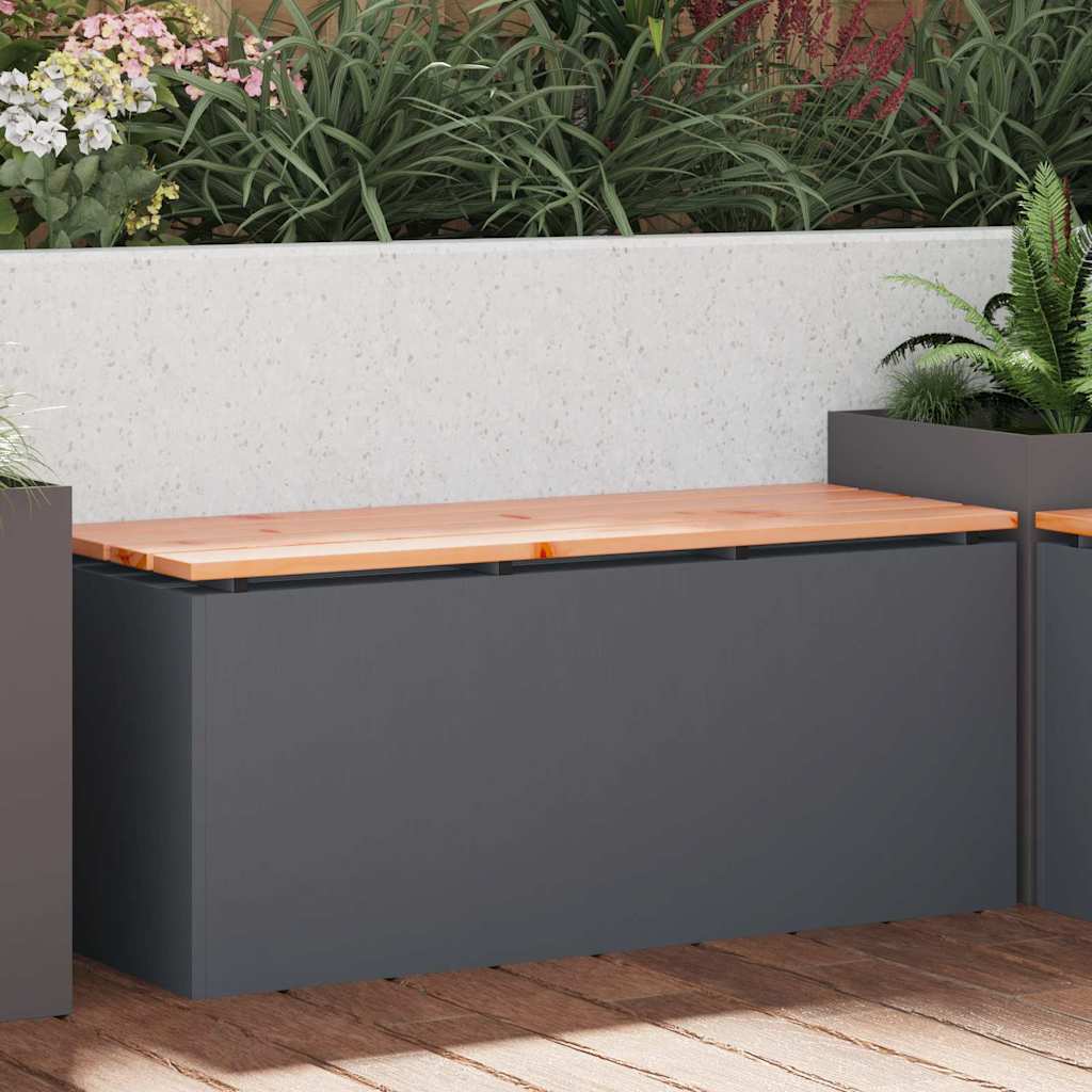 Panchina da giardino Antracite 100 x 40 x 43 cm Acciaio