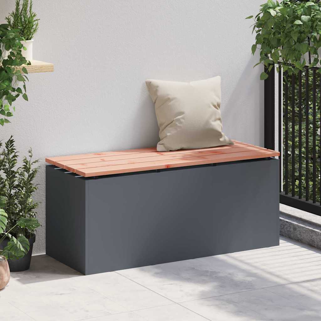 Panchina da giardino Antracite 100 x 40 x 43 cm Acciaio