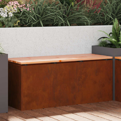 Panchina da giardino Ruggine 100 x 40 x 43 cm acciaio corten