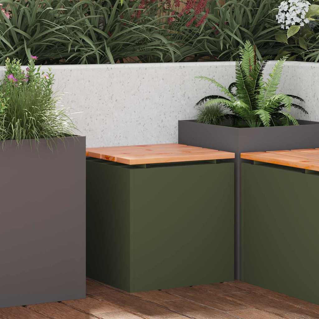 Panchina da giardino Oliver verde 40 x 40 x 43 cm Acciaio