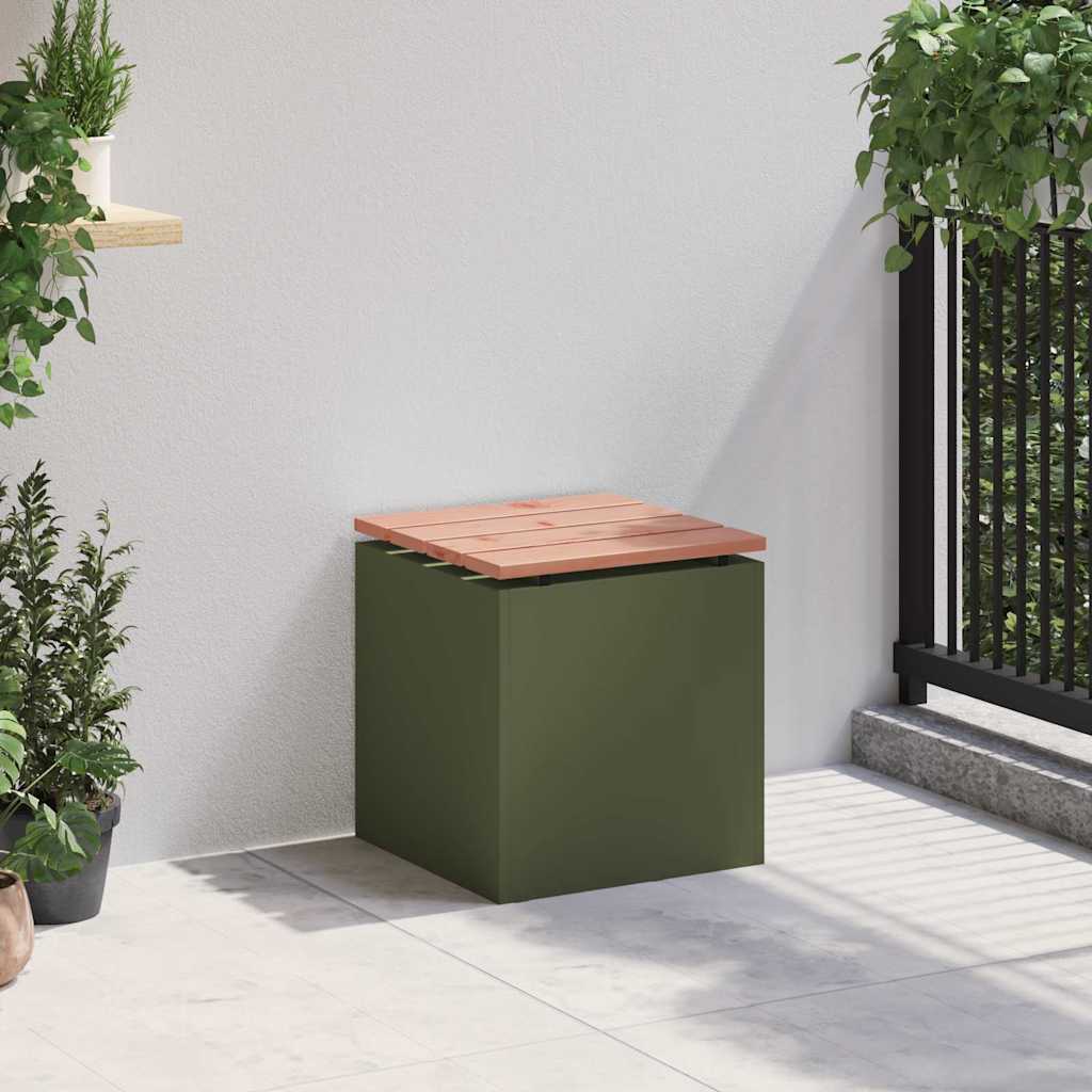 Panchina da giardino Oliver verde 40 x 40 x 43 cm Acciaio