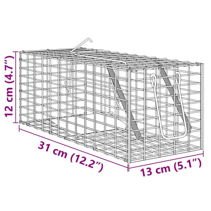 Trappola per animali Antracite 31 x 13 x 12cm Acciaio