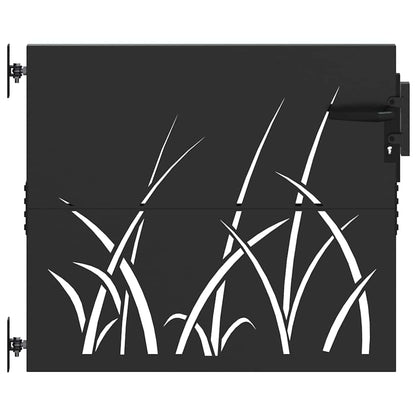 Cancello da giardino con blocco Nero 85 x 100 cm