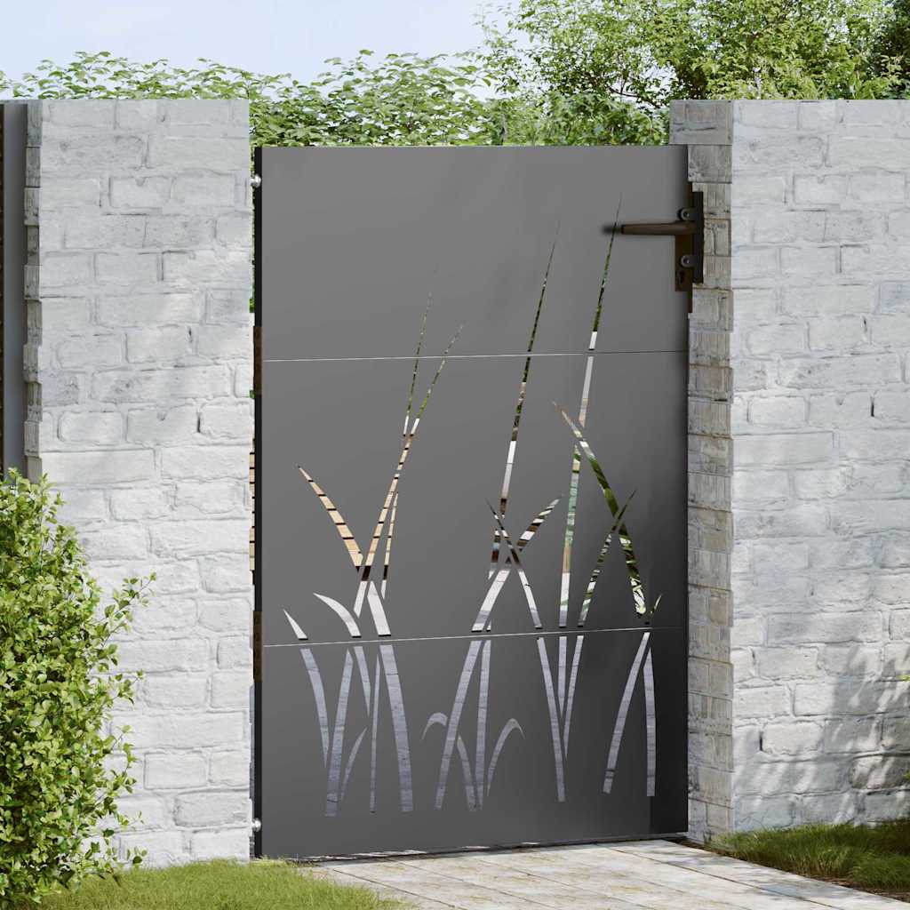 Cancello da giardino con blocco Nero 85 x 125 cm