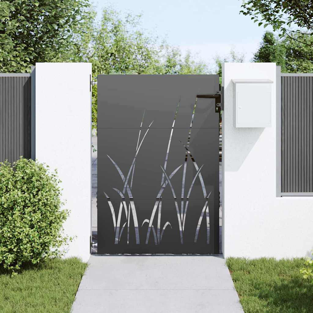Cancello da giardino con blocco Nero 85 x 125 cm
