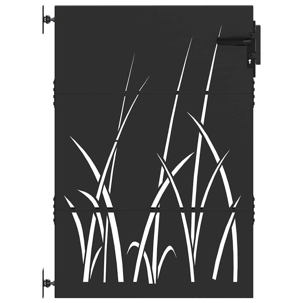 Cancello da giardino con blocco Nero 85 x 125 cm