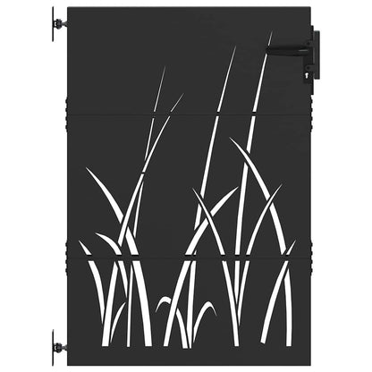Cancello da giardino con blocco Nero 85 x 125 cm