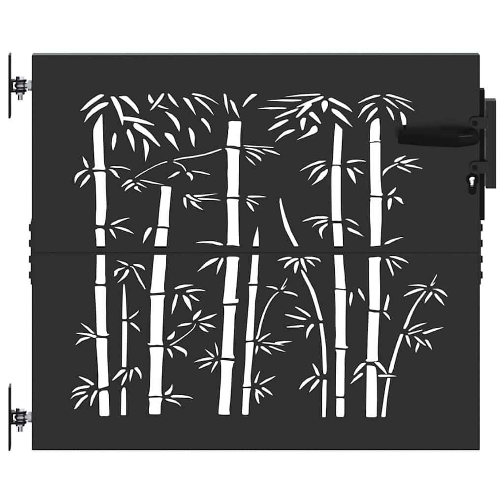 Cancello da giardino con blocco Nero 85 x 175 cm