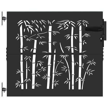 Cancello da giardino con blocco Nero 85 x 175 cm