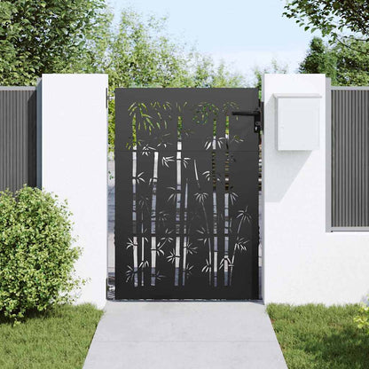 Cancello da giardino con blocco Nero 85 x 150 cm