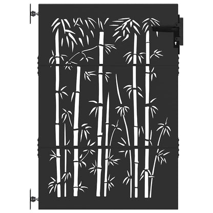 Cancello da giardino con blocco Nero 85 x 150 cm