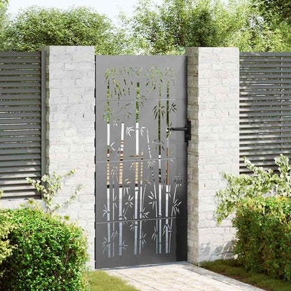 Cancello da giardino con blocco Nero 85 x 100 cm