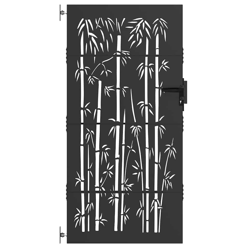 Cancello da giardino con blocco Nero 85 x 100 cm