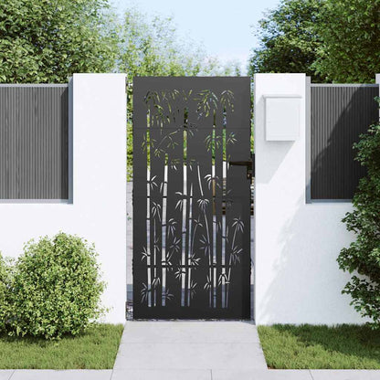 Cancello da giardino con blocco Nero 85 x 200 cm