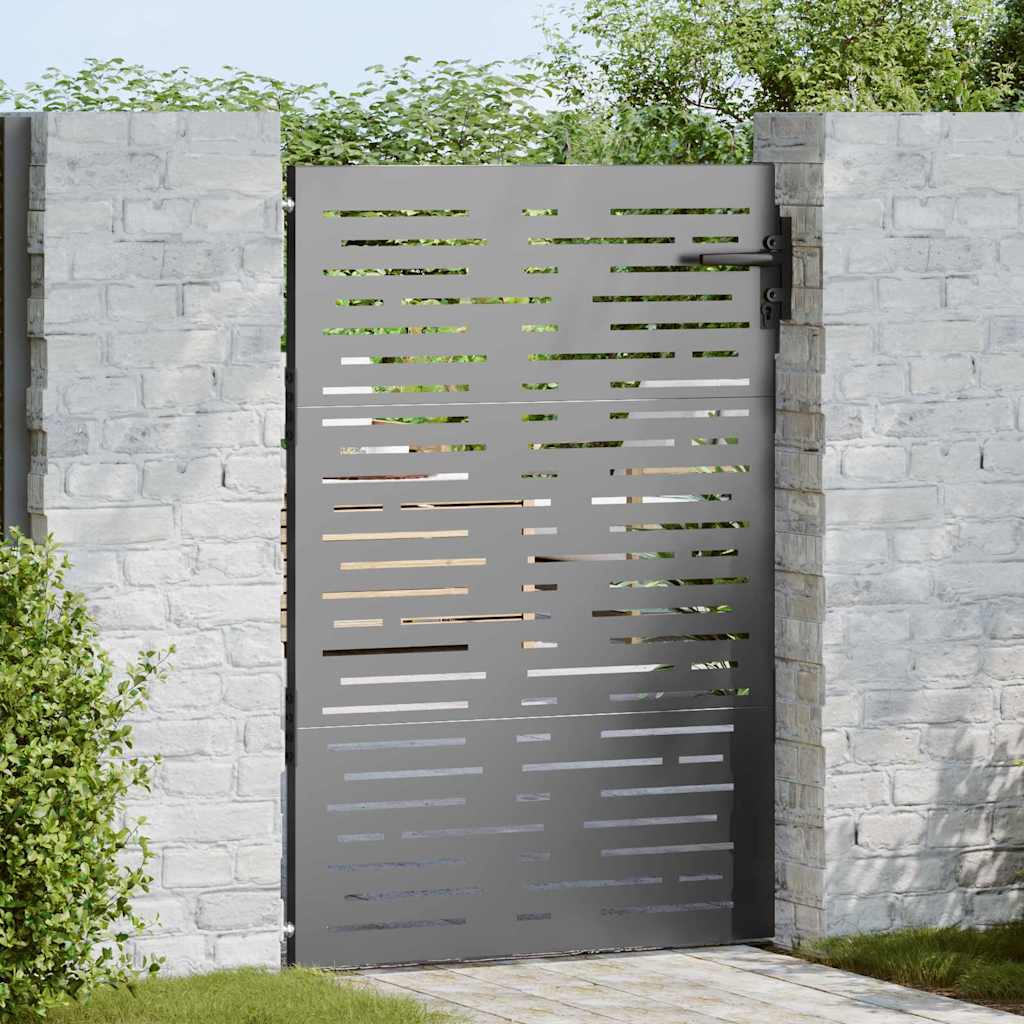 Cancello da giardino con blocco Nero 85 x 125 cm