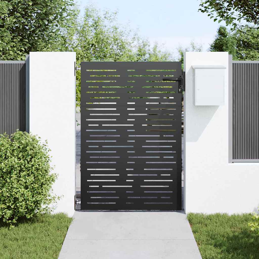 Cancello da giardino con blocco Nero 85 x 125 cm