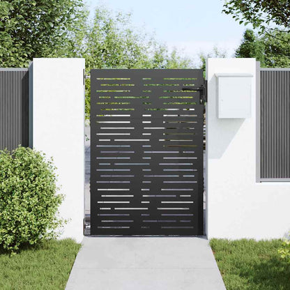 Cancello da giardino con blocco Nero 85 x 125 cm