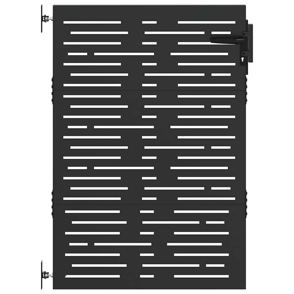 Cancello da giardino con blocco Nero 85 x 125 cm
