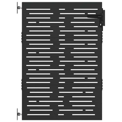 Cancello da giardino con blocco Nero 85 x 125 cm