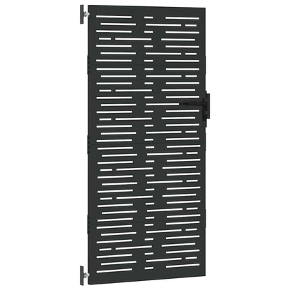 Cancello da giardino con blocco Nero 85 x 175 cm