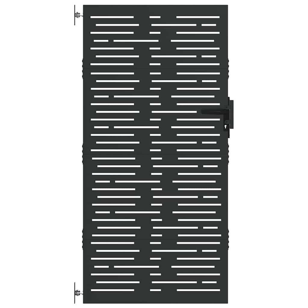 Cancello da giardino con blocco Nero 85 x 175 cm