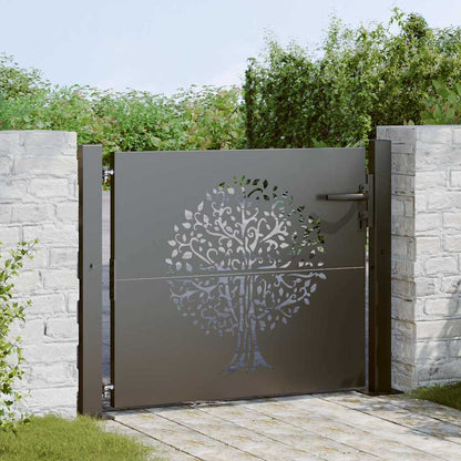 Cancello da giardino con blocco Nero 110 x 105 cm