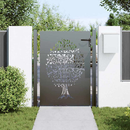 Cancello da giardino con blocco Nero 110 x 155 cm