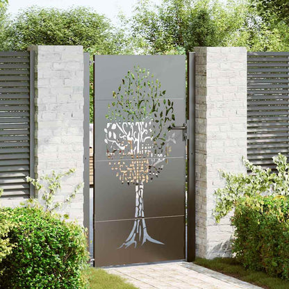 Cancello da giardino con blocco Nero 110 x 205 cm