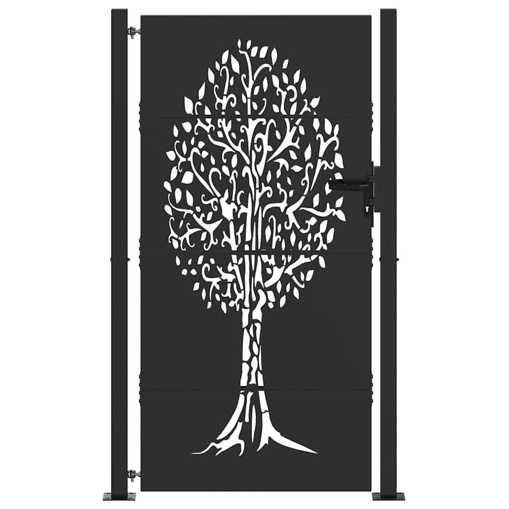 Cancello da giardino con blocco Nero 110 x 205 cm