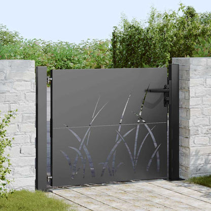Cancello da giardino con blocco Nero 110 x 105 cm