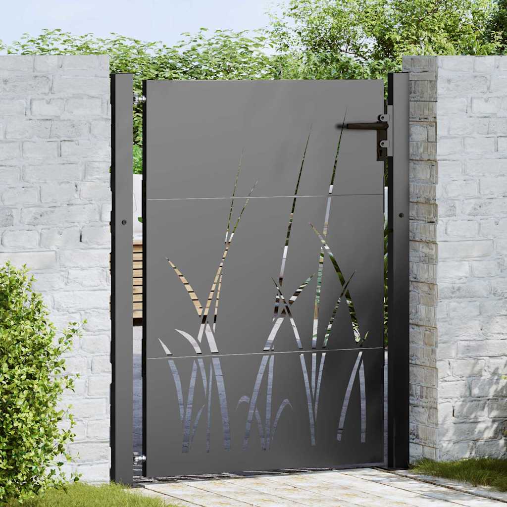 Cancello da giardino con blocco Nero 100 x 125 cm